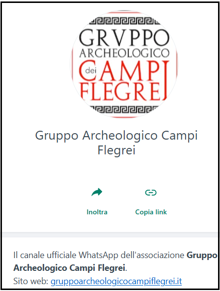 Segui il nuovo canale WhatsApp del Gruppo Archeologico Campi Flegrei