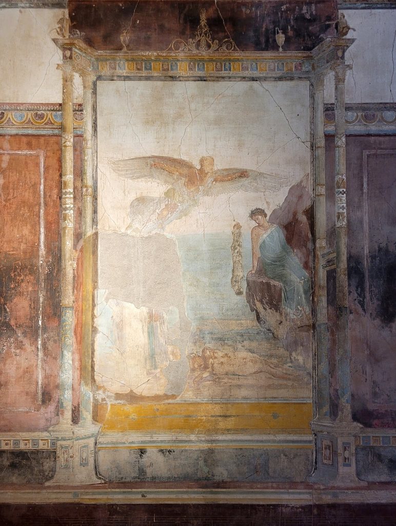 Affresco da Villa Imperiale a Pompei (fb Parco archeologico di Pompei) Affresco da Villa Imperiale a Pompei (fb Parco archeologico di Pompei)
